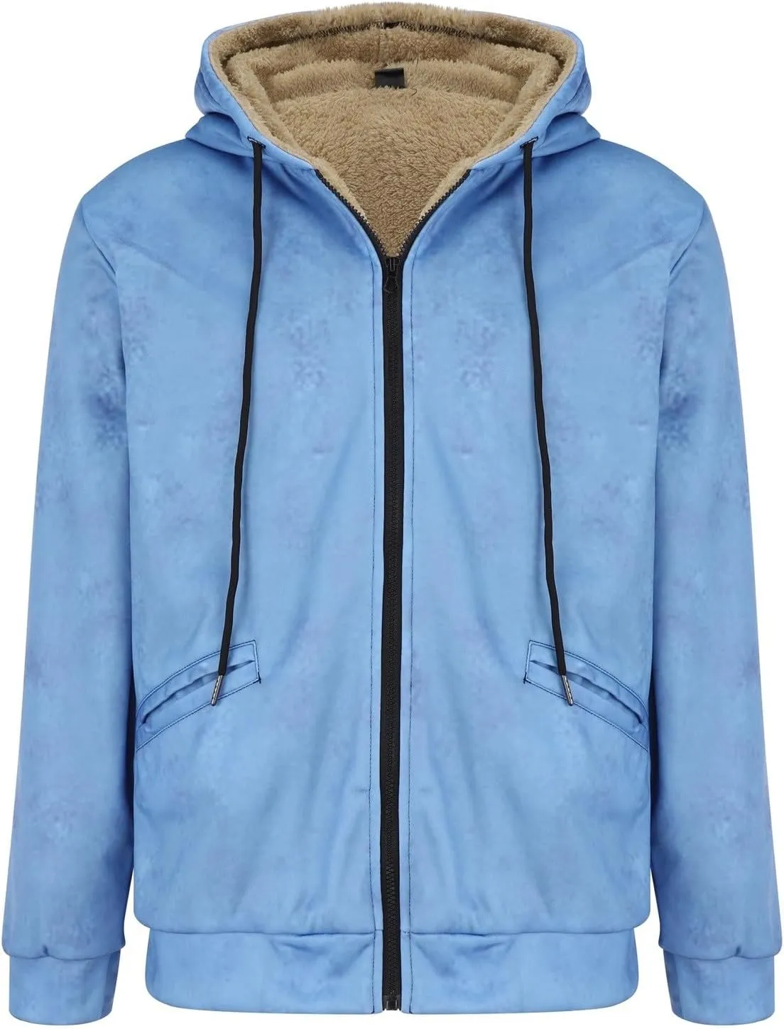 Men's Thermal Hooded Puffer Jacket Fleece Hooded Sweater Men's Winter Jacket Thick Thermal Puffer Jacket for Men