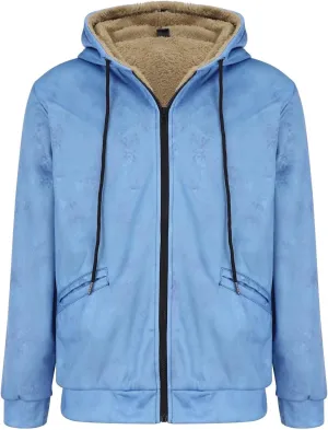 Men's Thermal Hooded Puffer Jacket Fleece Hooded Sweater Men's Winter Jacket Thick Thermal Puffer Jacket for Men