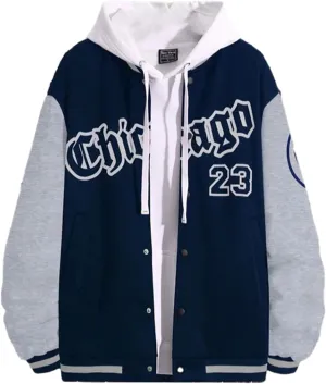 Men's Varsity Jacket Letter Print Color Block Long Sleeve Baseball Jacket Bomber Coat Harajuku Vintage Graphic Tops