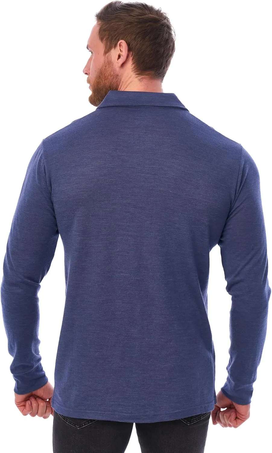 Merino Wool Polo Shirt Men - Anti-Odor 100% Merino Wool Shirts for Men Short Sleeve and Long Sleeve Breathable Polo