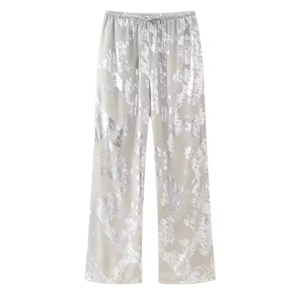 Metallic wide leg trousers