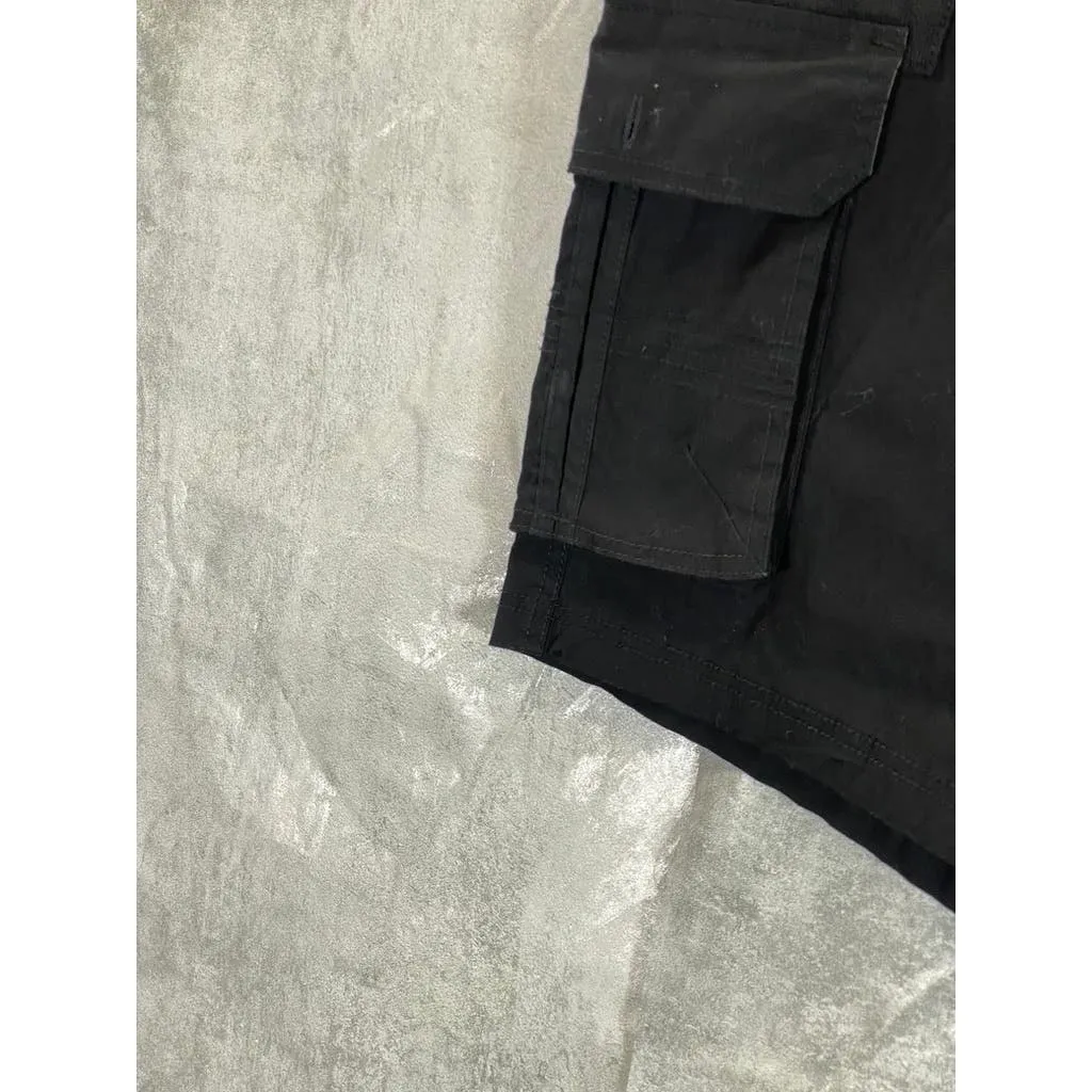 MONUMENT Men's Black Solid Drawstring Cargo Pull-On Shorts SZ XL