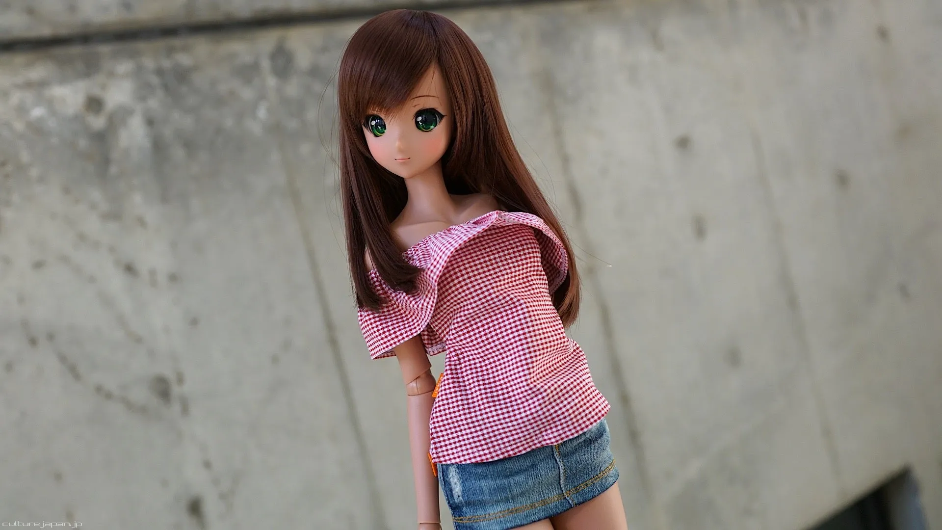 Off Shoulder Blouse Gingham Red