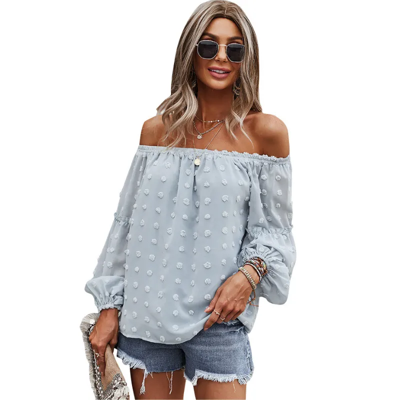 Off-Shoulder Full Sleeved Textured Blouse