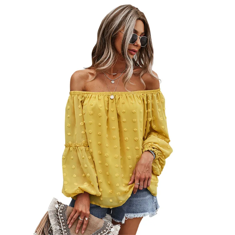 Off-Shoulder Full Sleeved Textured Blouse