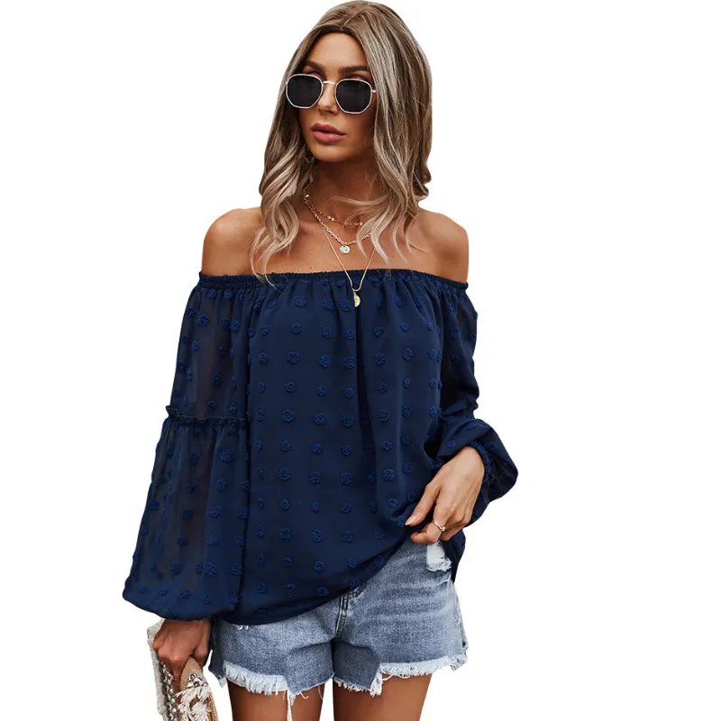 Off-Shoulder Full Sleeved Textured Blouse