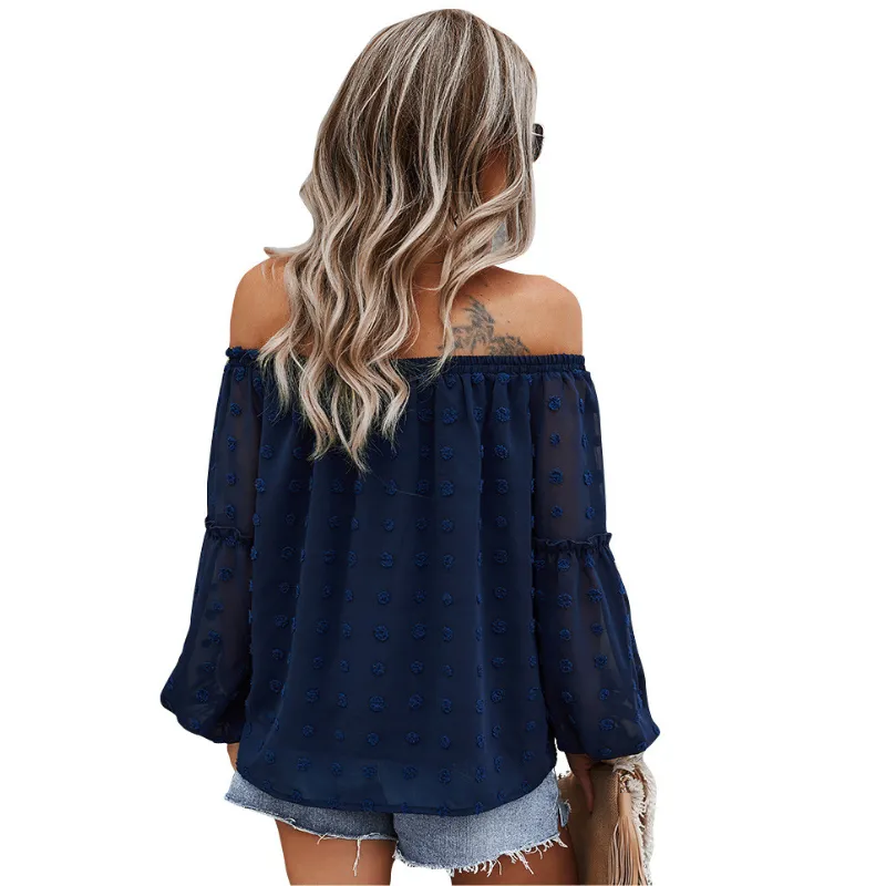 Off-Shoulder Full Sleeved Textured Blouse