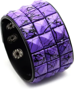 PEAS Punk Jewelry Pyramid Studded Wristband Rivet Wide Pu Leather Cuff Bracelet