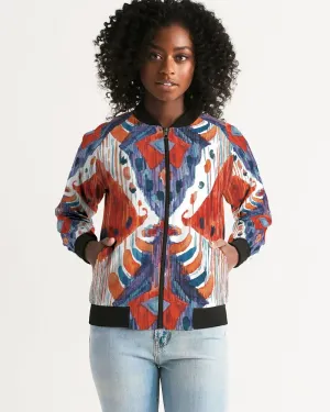 Red Crush Ikat Women's Bomber Jacket