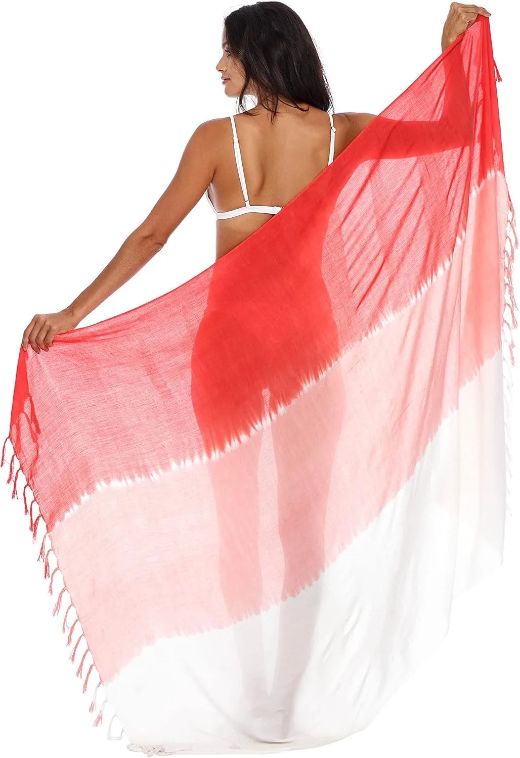 SHU-SHI Sarong Wraps For Women Beach Cover Up Skirt Swimsuit Wrap Pareo Coverups Ombre Tie Dye