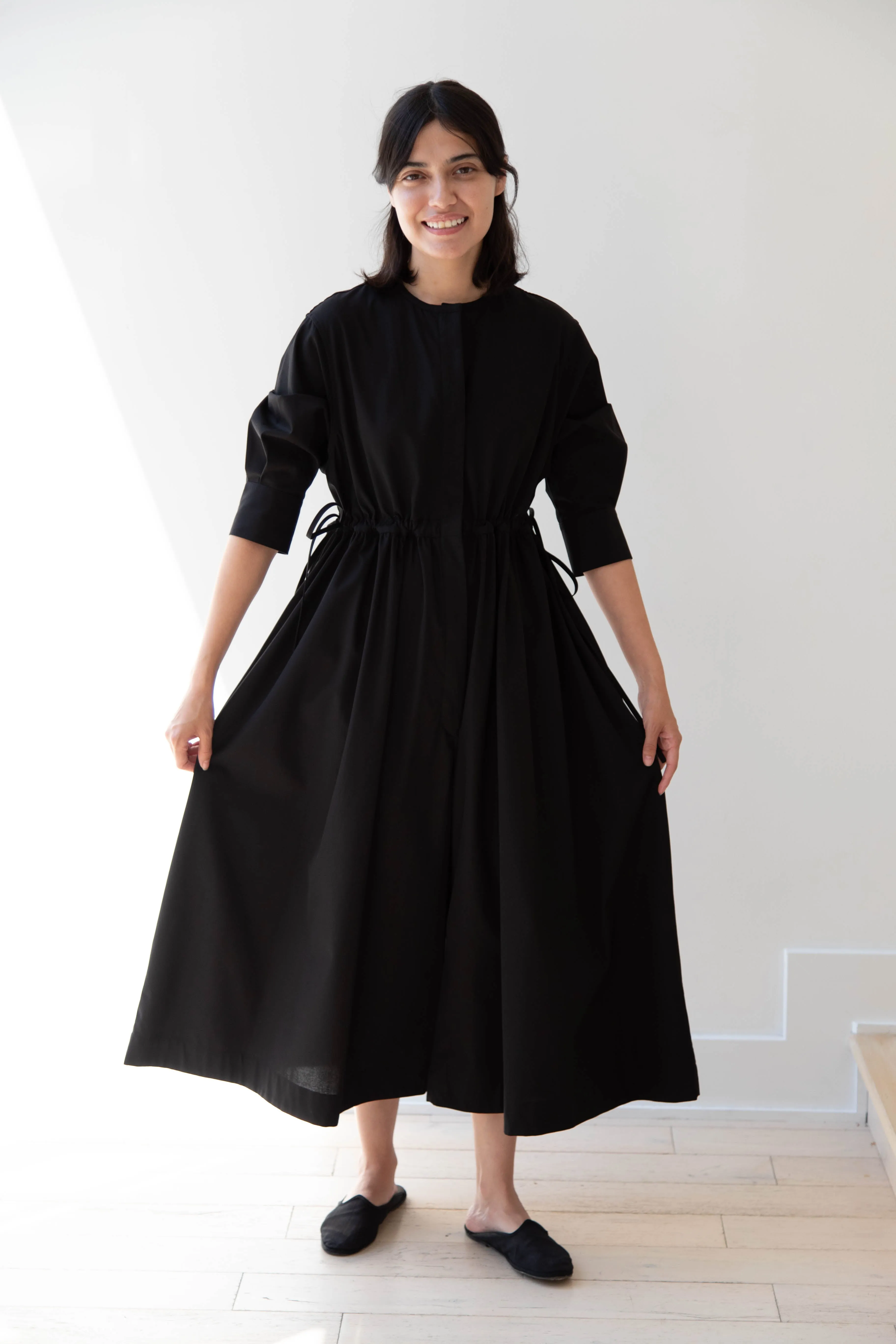 Tenne Handcrafted Modern | Waist String Jumpsuit In Black