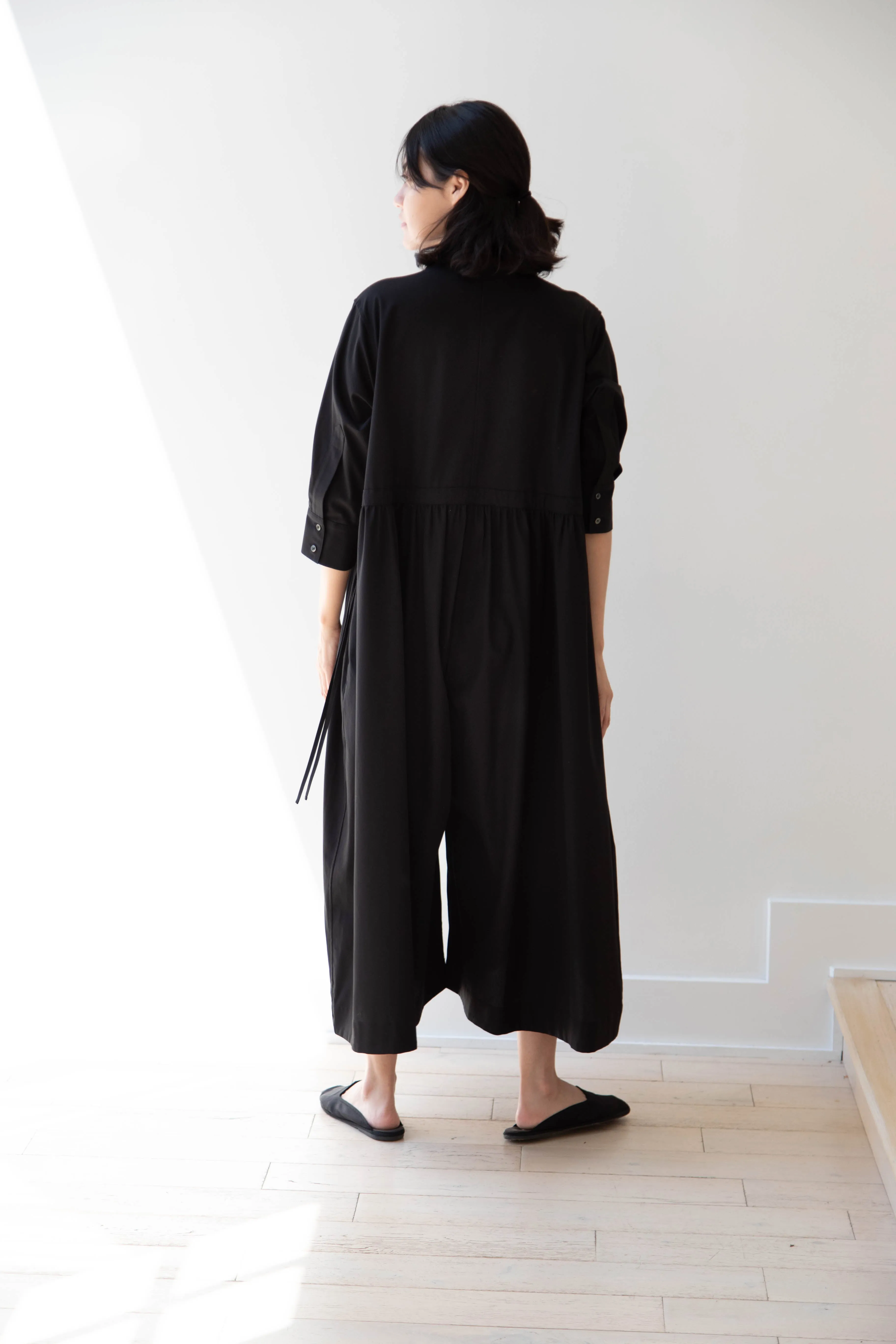 Tenne Handcrafted Modern | Waist String Jumpsuit In Black