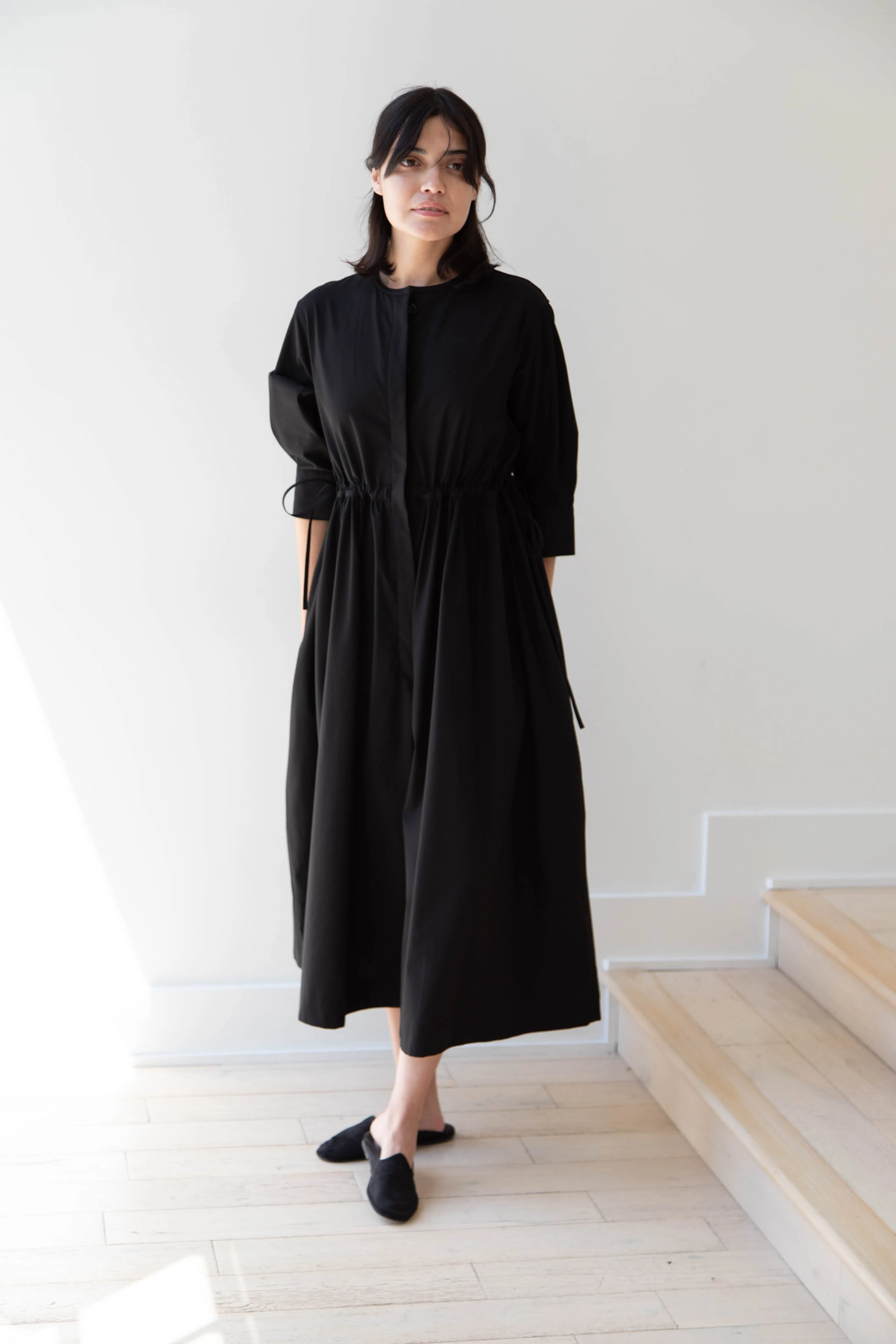 Tenne Handcrafted Modern | Waist String Jumpsuit In Black
