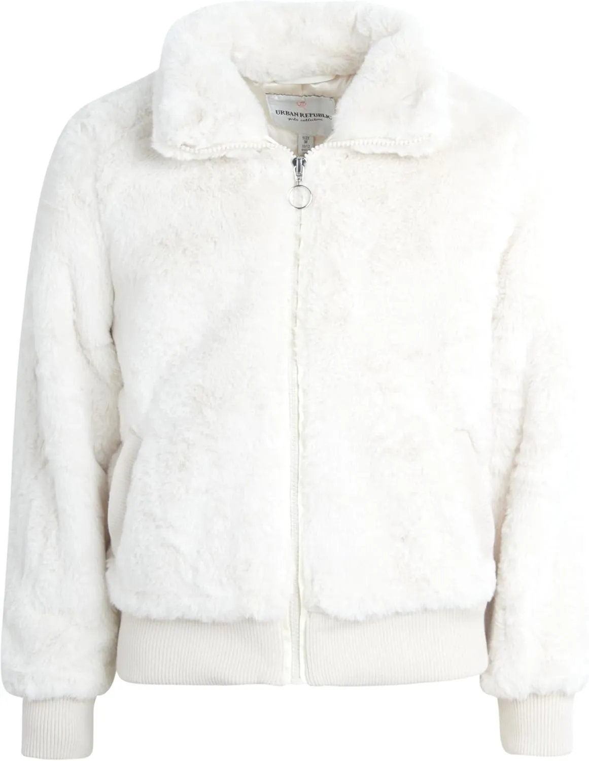 URBAN REPUBLIC Girls' Winter Coat - Zip Up Warm Plush Faux Fur Teddy Dress Coat and Bomber Jacket for Girls (Sizes: 4-16)