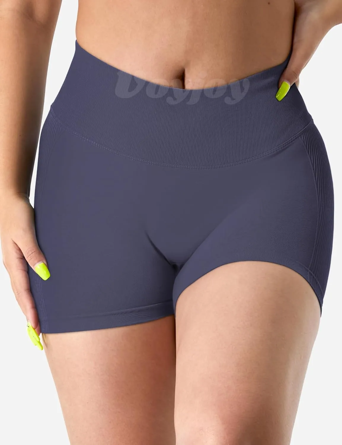 VOYJOY Women Workout Shorts 3.6" Scrunch Butt Lifting Gym Seamless Yoga Biker Shorts