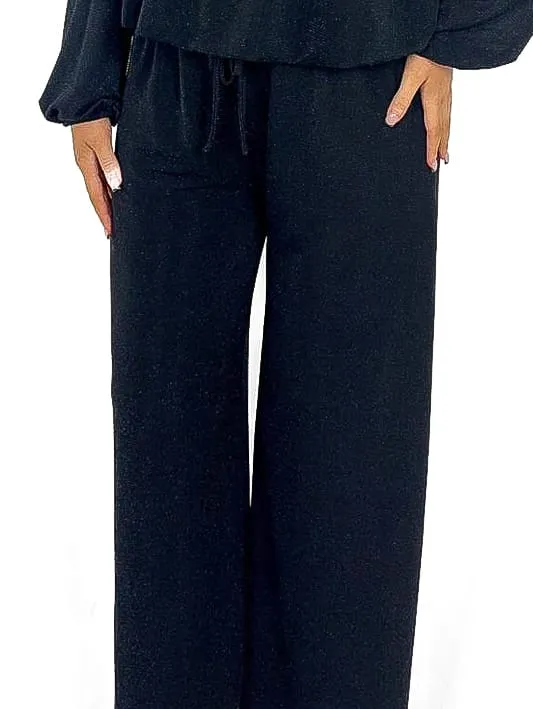 Wide Leg Lurex Trousers