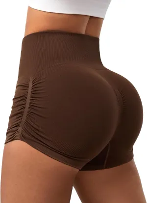 Women Seamless Yoga Leggings Cycling Shorts ??Scrunch Butt Lifting High Waisted Workout Shorts Shorts for Women Gym