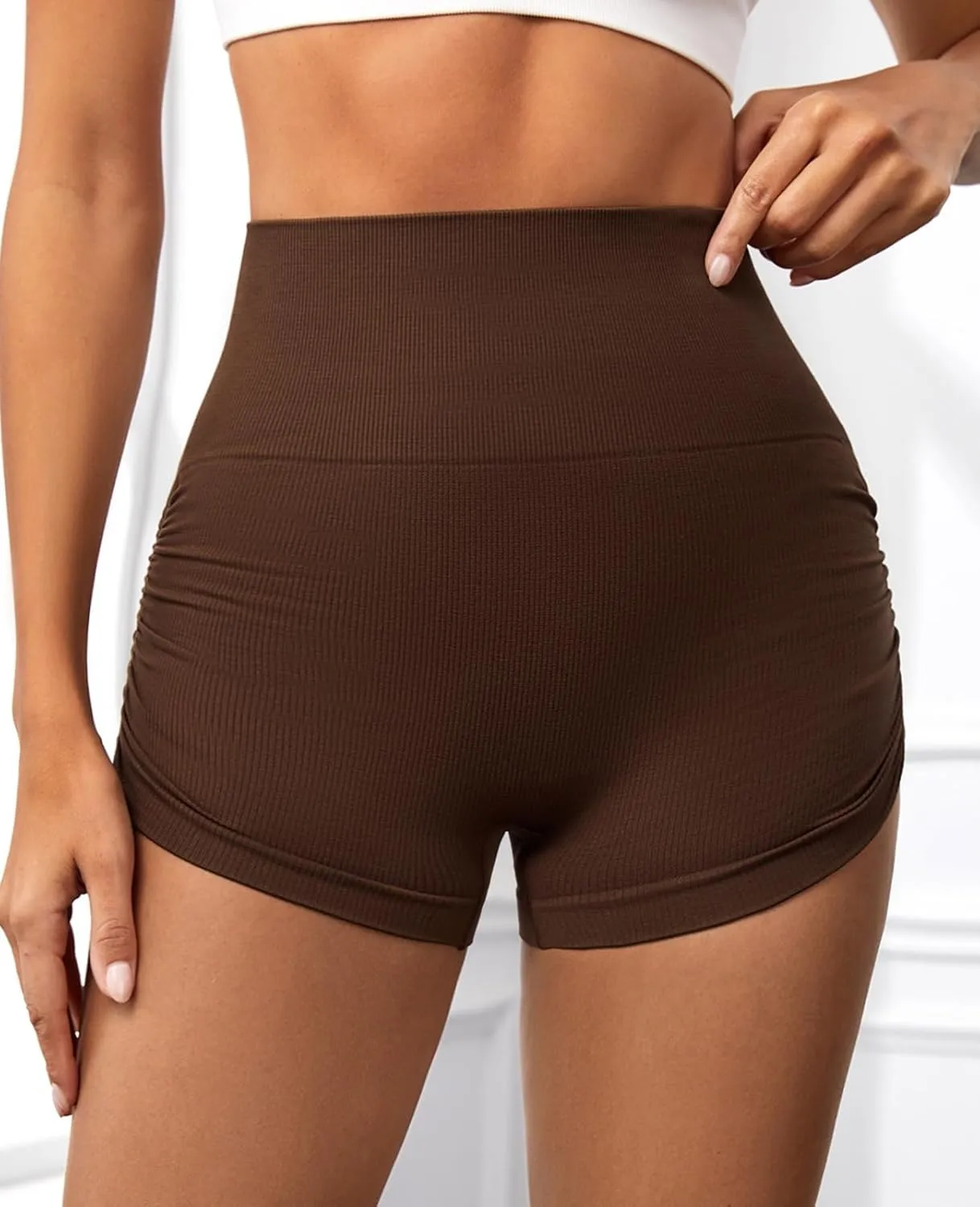 Women Seamless Yoga Leggings Cycling Shorts ??Scrunch Butt Lifting High Waisted Workout Shorts Shorts for Women Gym