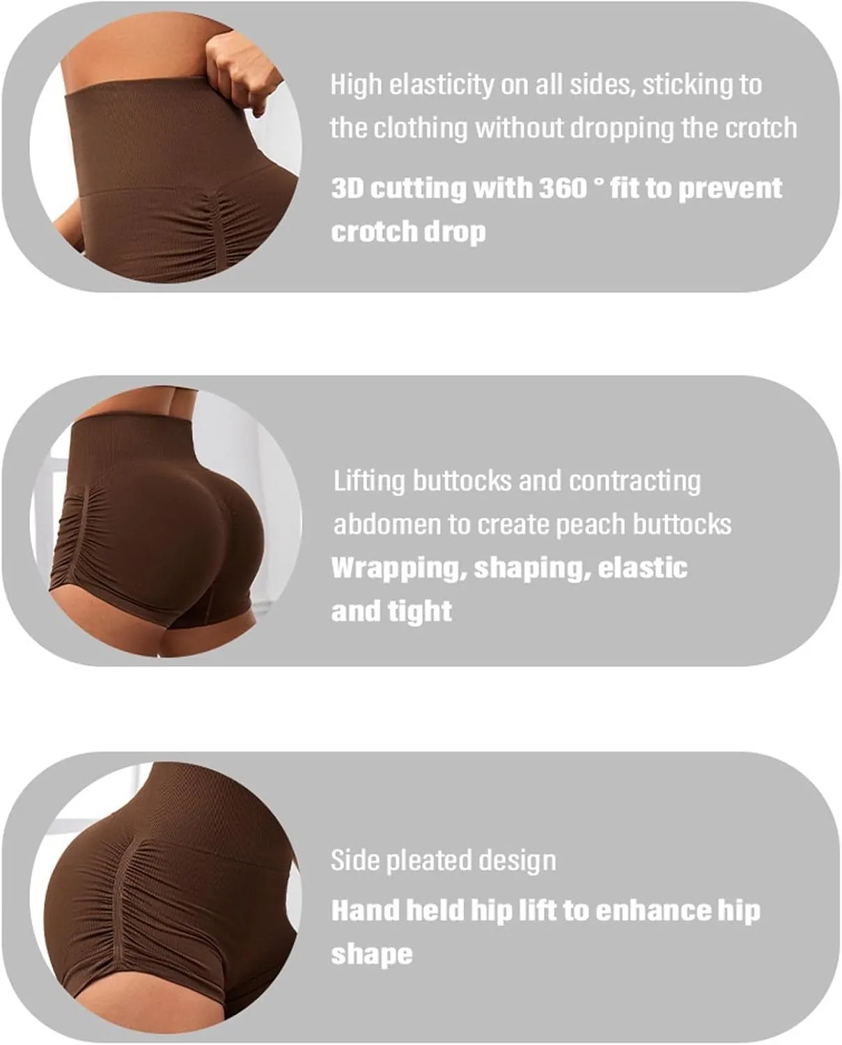 Women Seamless Yoga Leggings Cycling Shorts ??Scrunch Butt Lifting High Waisted Workout Shorts Shorts for Women Gym