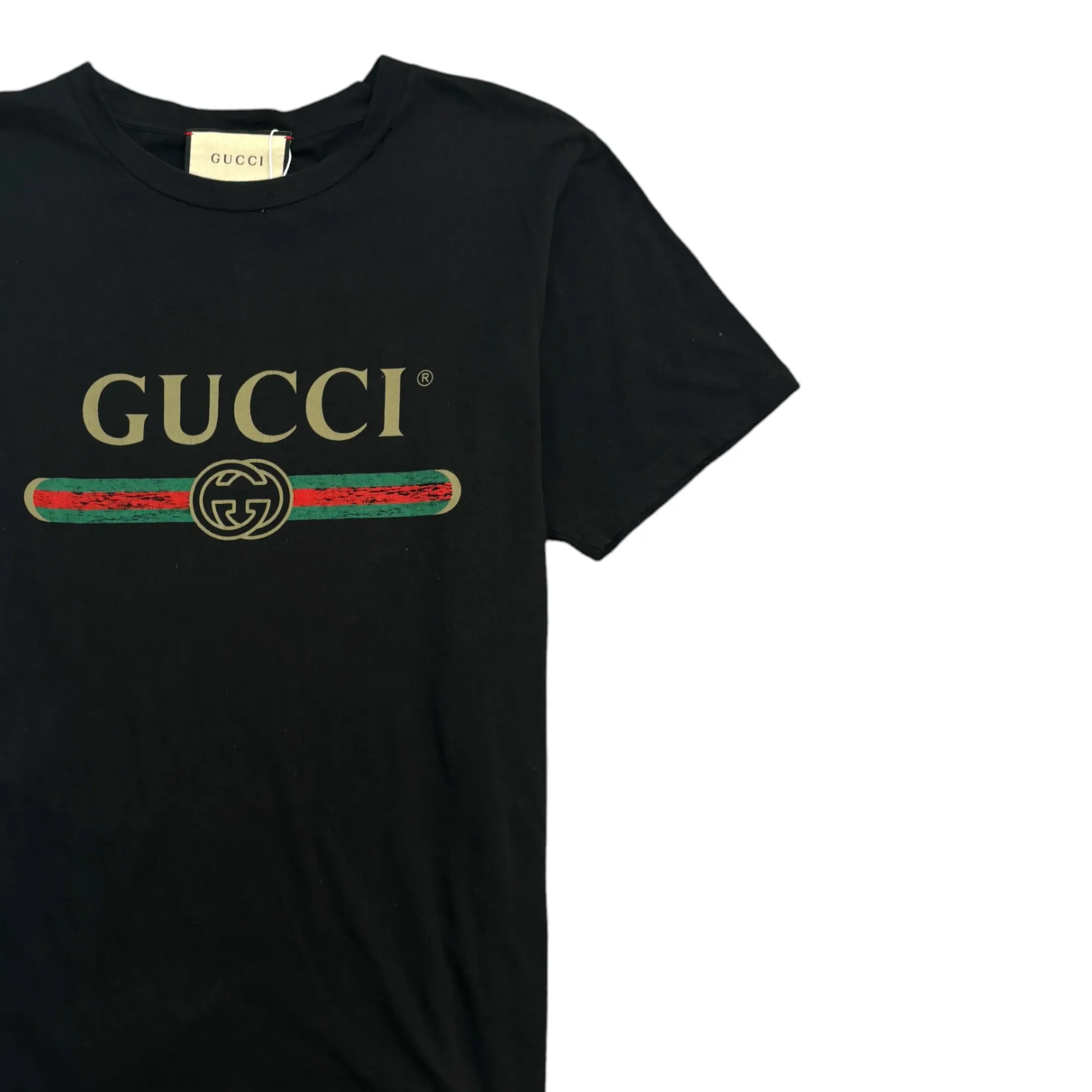 Women's Distressed Logo T-Shirt Black Size S