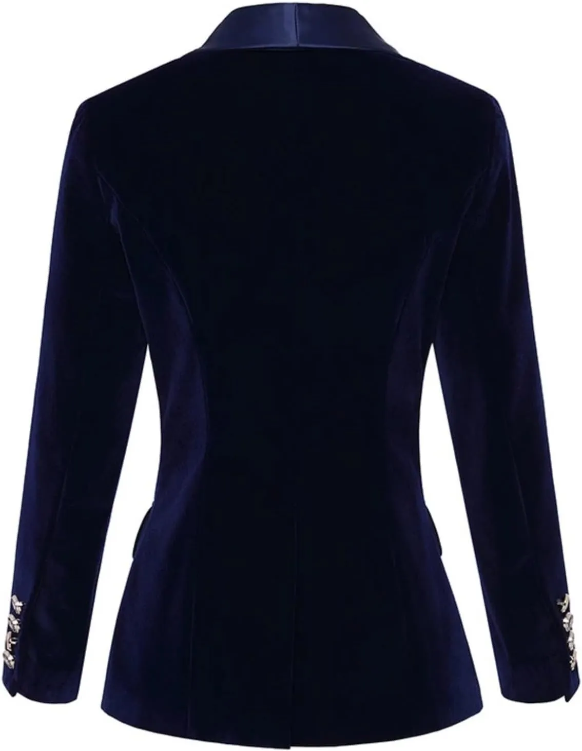 Women's Velvet Tuxedo Blazer - Tailored Slim Fit Shawl-Lapel for Gala/Wedding